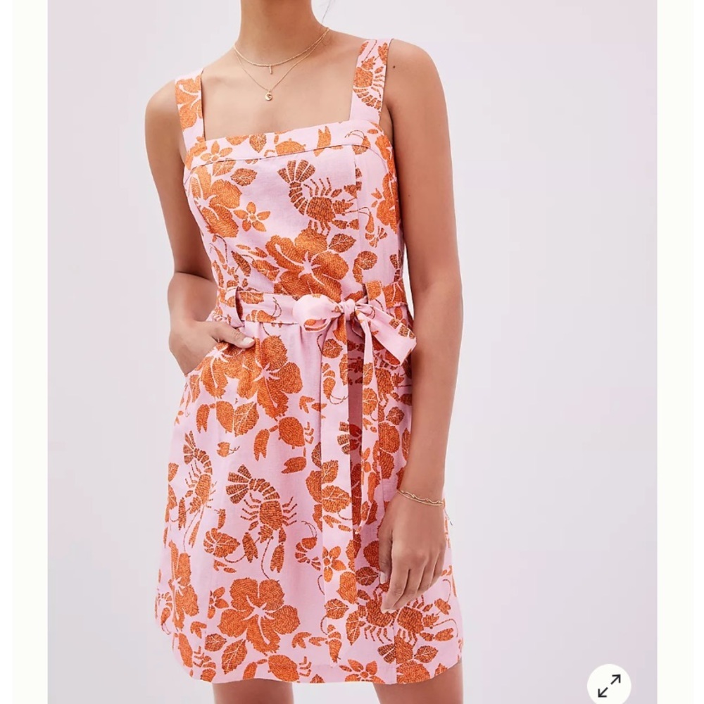 Anthropologie Farm Rio Floral Mini Dress in Pink / Orange NWT